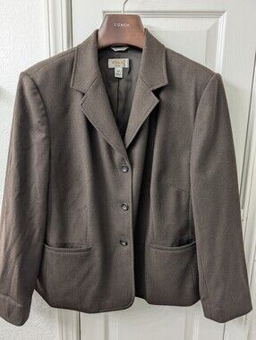 Talbots Women's Dark Brown Wool Blazer